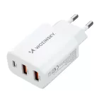 Wozinsky Hálózati Töltő 30W - USB-C + 2x USB-A - Fehér
