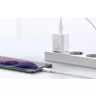 Baseus Super Si Hálózati Gyorstöltő 25W - USB-C + 1m USB-C-USB-C Kábel - Fehér
