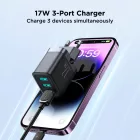 Joyroom Hálózati Töltő 17W - 3xUSB-A - Fekete