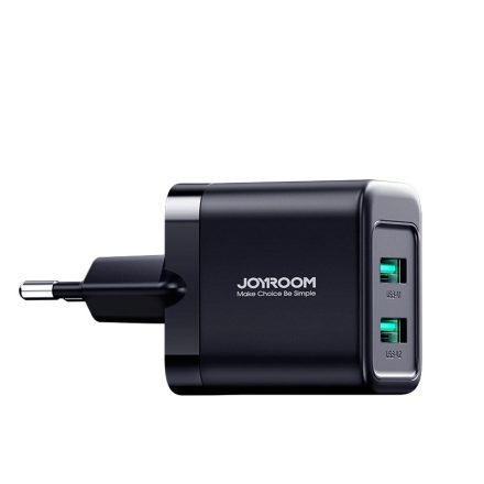 Joyroom Hálózati Töltő 12W - 2xUSB-A, 2.4A - Fekete