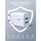 Joyroom Hálózati Töltő 10.5W - 2xUSB-A - Fehér