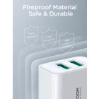Joyroom Hálózati Töltő 10.5W - 2xUSB-A - Fehér