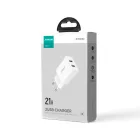 Joyroom Hálózati Töltő 10.5W - 2xUSB-A - Fehér