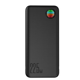 Joyroom JR-L015 Power Bank 20000mAh 22.5W - USB-A + USB-C + Beépített USB-C és Lightning Kábel - Fekete   Joyroom JR-L015 Power Bank 20000mAh 22.5W - USB-A + USB-C + Beépített USB-C és Lightning Kábel - Fekete