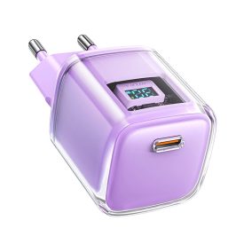 Acefast A53 GaN Hálózati Töltő 30W - USB-C + Kijelző - Lila   Acefast A53 GaN Hálózati Töltő 30W - USB-C + Kijelző - Lila