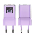 Acefast A53 GaN Hálózati Töltő 30W - USB-C + Kijelző - Lila