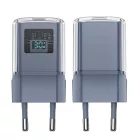 Acefast A53 GaN Hálózati Töltő 30W - USB-C + Kijelző - Szürke