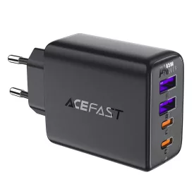   Acefast A61 Hálózati Töltő GaN PD 45W- 2 x USB-C + 2 x USB-A - Fekete
