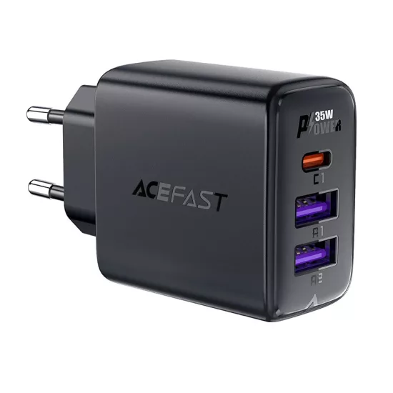 Acefast A57 GaN Hálózati Töltő PD 35W - 2xA + C - Fekete