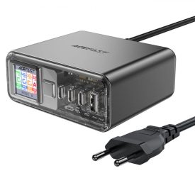 Acefast Z4 Hálózati Töltőállomás 218W GaN - 3 x USB-C + USB-A - Szürke   Acefast Z4 Hálózati Töltőállomás 218W GaN - 3 x USB-C + USB-A - Szürke