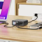 Acefast Z4 Hálózati Töltőállomás 218W GaN - 3 x USB-C + USB-A - Szürke