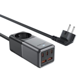 Acefast Z2 GaN Asztali Töltő 75W - 3x USB-C + 2x USB-A - Fekete-Szürke   Acefast Z2 GaN Asztali Töltő 75W - 3x USB-C + 2x USB-A - Fekete-Szürke