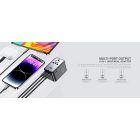 Acefast Z1 GaN Töltő / Utazóadapter 75W - EU / UK / US / AU - 3x USB-C + 2x USB-A - Fekete