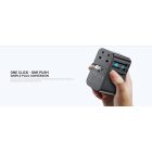 Acefast Z1 GaN Töltő / Utazóadapter 75W - EU / UK / US / AU - 3x USB-C + 2x USB-A - Fekete