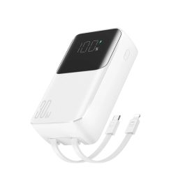 Joyroom JR-PBC07 Power Bank 20000mAh 30W - USB-C és Lightning Kábel - Fehér   Joyroom JR-PBC07 Power Bank 20000mAh 30W - USB-C és Lightning Kábel - Fehér