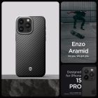 iPhone 15 Pro Tok - Spigen Enzo Aramid MagFit - Fekete