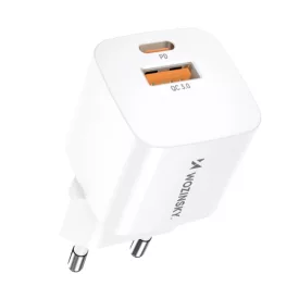 Wozinsky Hálózati Töltő 20W - USB-C + USB-A - Fehér