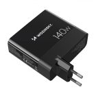 Wozinsky GaN Hálózati Töltő 140W - 3x USB-C + 2x USB-A - Fekete