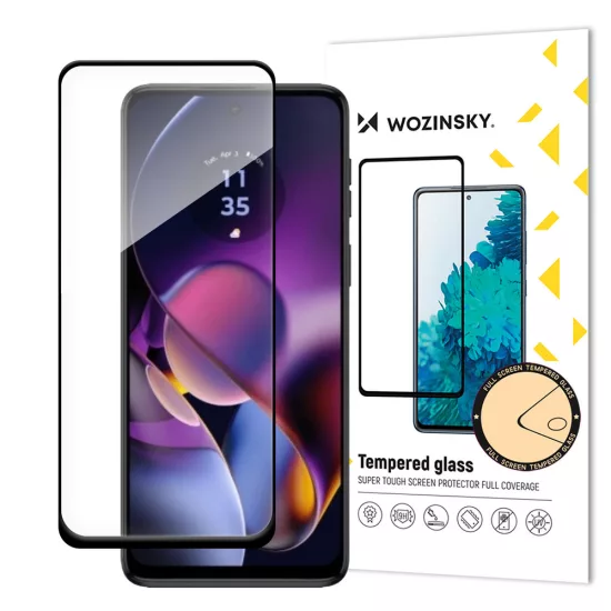 Motorola Moto G54 Kijelzővédő Üvegfólia - Wozinsky Full Glue Tempered Glass - Fekete