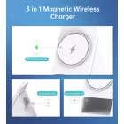 Choetech T600 3in1 Indukciós Töltőállomás 15W - Fehér
