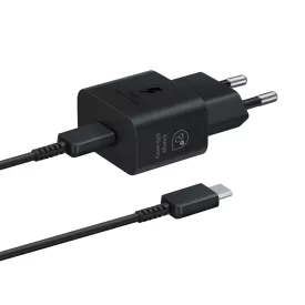   Samsung Hálózati Töltő GaN 25W - USB-C + C-C Kábel - Fekete