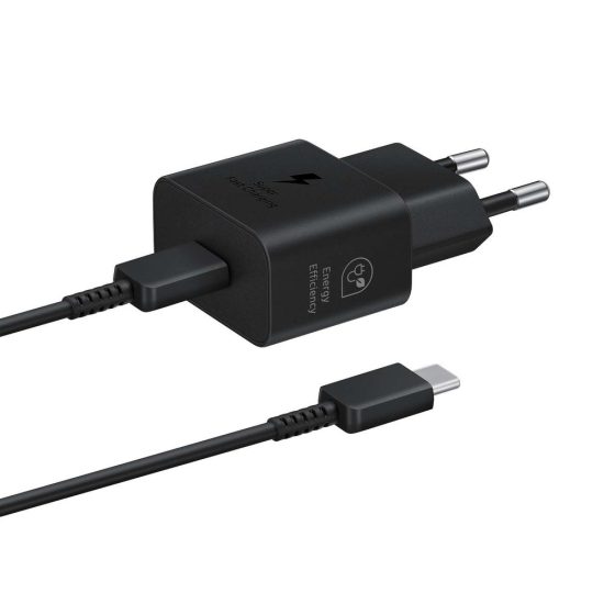 Samsung Hálózati Töltő GaN 25W - USB-C + C-C Kábel - Fekete