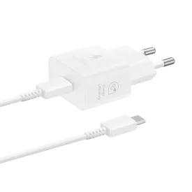   Samsung Hálózati Töltő GaN 25W - USB-C + C-C Kábel - Fehér