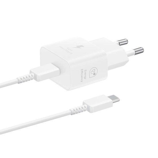 Samsung Hálózati Töltő GaN 25W - USB-C + C-C Kábel - Fehér