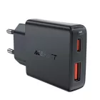 Acefast A69 Hálózati Töltő GaN PD 30W - USB-A + USB-C - Fekete