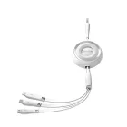Joyroom 3in1 USB-A - USB-C + micro + Lightning Colorful Kábel 1m 3.5A - Fehér