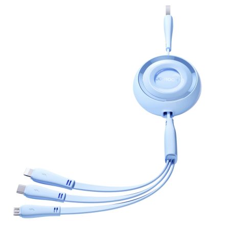 Joyroom 3in1 USB-A - USB-C + micro + Lightning Colorful Kábel 1m 3.5A - Kék