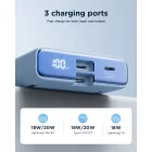 Joyroom JR-PBM01 Mágneses Power Bank - 10000mAh 20W + USB-C - Lightning Kábel - Fehér