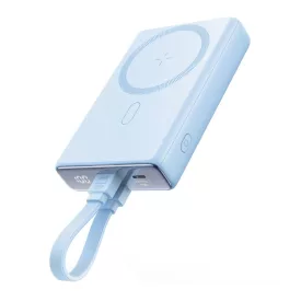   Joyroom JR-PBM01 Mágneses Power Bank - 10000mAh 20W + USB-C - Lightning Kábel - Kék
