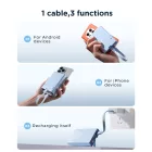 Joyroom JR-PBM01 Mágneses Power Bank - 10000mAh 20W + USB-C - Lightning Kábel - Kék