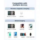 Joyroom JR-PBM01 Mágneses Power Bank - 10000mAh 20W + USB-C - Lightning Kábel - Kék