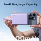 Joyroom JR-PBM01 Mágneses Power Bank - 10000mAh 20W + USB-C - Lightning Kábel - Lila