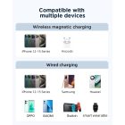 Joyroom JR-PBM01 Mágneses Power Bank - 10000mAh 20W + USB-C - Lightning Kábel - Zöld