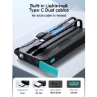 Joyroom JR-L017 Power Bank 10000mAh 22.5W - Beépített USB-C és Lightning Kábel - Fekete