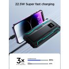 Joyroom JR-L017 Power Bank 10000mAh 22.5W - Beépített USB-C és Lightning Kábel - Fekete