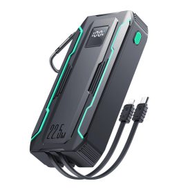 Joyroom JR-L018 Power Bank 20000mAh 22.5W - Beépített USB-C és Lightning Kábel - Fekete   Joyroom JR-L018 Power Bank 20000mAh 22.5W - Beépített USB-C és Lightning Kábel - Fekete