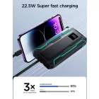 Joyroom JR-L018 Power Bank 20000mAh 22.5W - Beépített USB-C és Lightning Kábel - Fekete