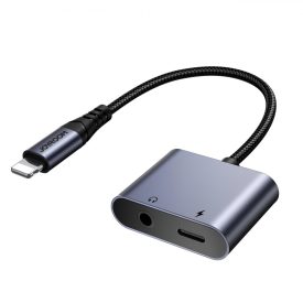Joyroom Lightning - Lightning + 3.5mm Mini Jack DAC Adapter - Fekete   Joyroom Lightning - Lightning + 3.5mm Mini Jack DAC Adapter - Fekete