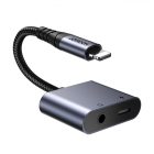 Joyroom Lightning - Lightning + 3.5mm Mini Jack DAC Adapter - Fekete