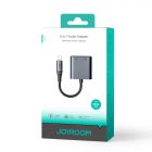 Joyroom Lightning - Lightning + 3.5mm Mini Jack DAC Adapter - Fekete