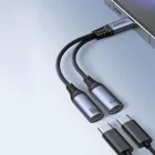 Joyroom USB-C - 2x USB-C DAC Adapter - Fekete