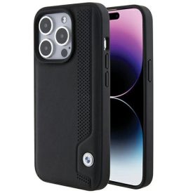 iPhone 15 Pro Tok - BMW Leather Blue Dots - Fekete iPhone 15 Pro Tok - BMW Leather Blue Dots - Fekete