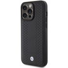 iPhone 15 Pro Tok - BMW Leather Diamond Pattern - Fekete