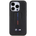 iPhone 15 Pro Tok - BMW Grip Stand Smooth & Carbon - Fekete