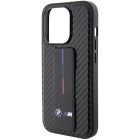 iPhone 15 Pro Tok - BMW Grip Stand Smooth & Carbon - Fekete