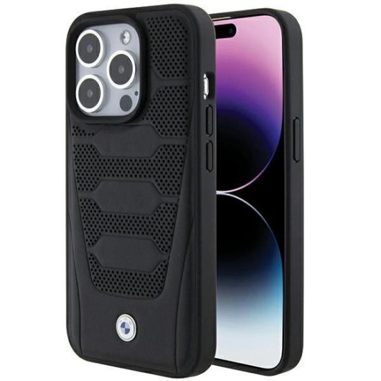 iPhone 15 Pro Max Tok - BMW Leather Seats Pattern - Fekete